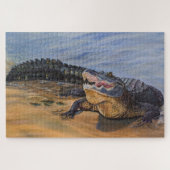 Florida Alligator. Gezichtelijk Legpuzzel (Horizontaal)