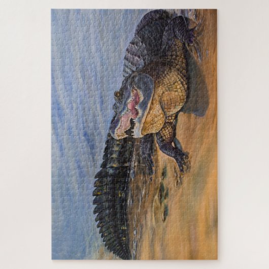 Florida Alligator. Gezichtelijk Legpuzzel (Verticaal)