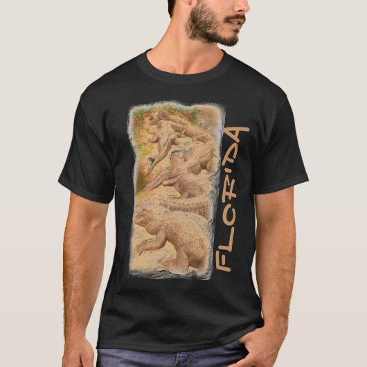 Florida alligator jongens zwart shirt (Voorkant)