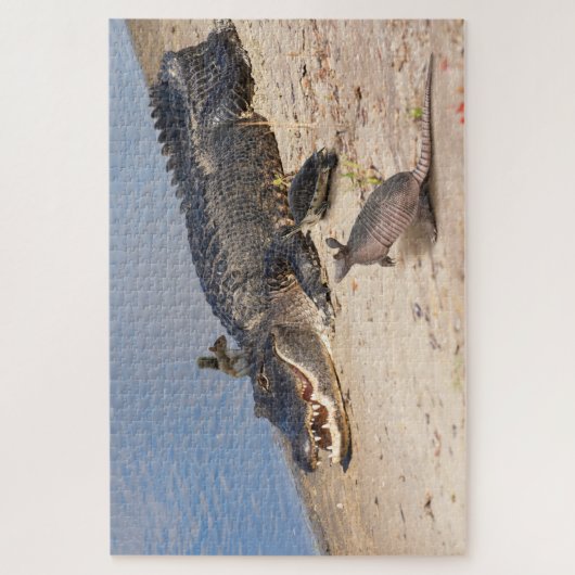 Florida Alligator met dieren. Alligatorbuffer Legpuzzel (Verticaal)