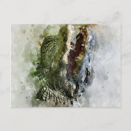 Florida Alligator Painting Feestdagenkaart (Voorkant)
