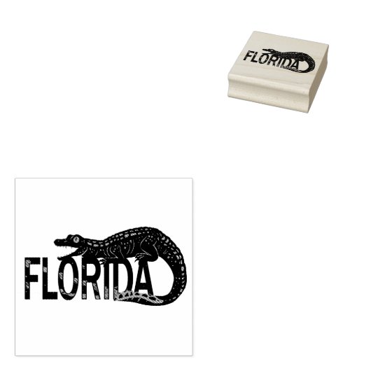 Florida Alligator Rubberstempel (Gestempeld)