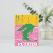 Florida Alligator vintage reisposter Briefkaart (Staand voorkant)