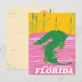 Florida Alligator vintage reisposter Briefkaart (Voorkant / Achterkant)