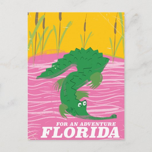 Florida Alligator vintage reisposter Briefkaart (Voorkant)