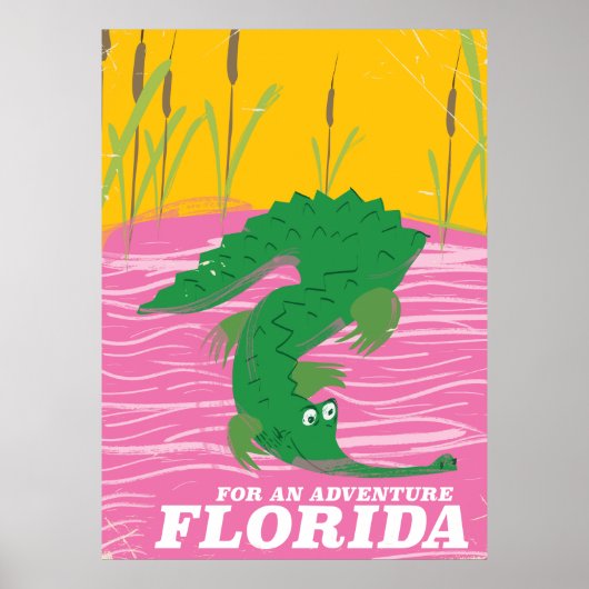 Florida Alligator vintage reisposter Poster (Voorkant)