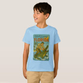 Florida Alligator Worstelen | Grappige Retro Kust T-shirt (Voorkant volledig)
