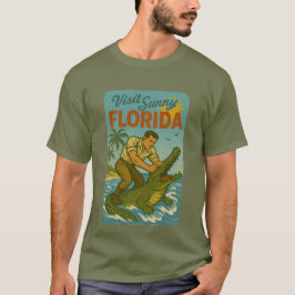 Florida Alligator Worstelen | Grappige Retro Kust T-shirt