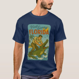 Florida Alligator Worstelen | Grappige Retro Kust T-shirt