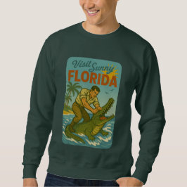 Florida Alligator Worstelen | Grappige Retro Kust Trui