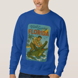 Florida Alligator Worstelen | Grappige Retro Kust Trui