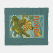 Florida Alligator Wrestling | Funny Retro Coastal Fleece Deken (Voorkant (Horizontaal))