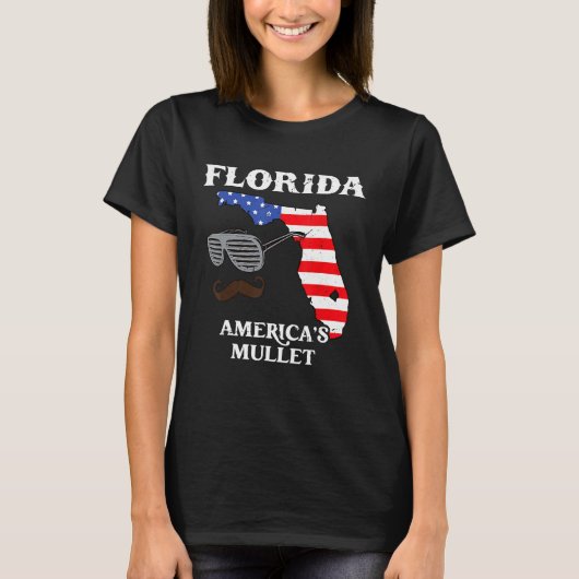 Florida America Mullet Flag 4th July Independence  T-shirt (Voorkant)