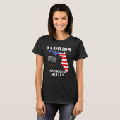 Florida America Mullet Flag 4th July Independence  T-shirt (Voorkant volledig)