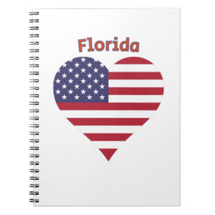 Florida American Flag Heart Notitieboek