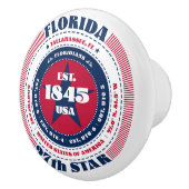 Florida Amerikaanse staat rood wit blauw typografi Keramische Knop (Rechts)