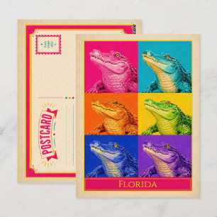 Florida ansichtkaart alligator vintage popart briefkaart