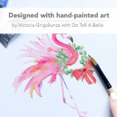 Florida Aquarel Roze Flamingo Strand Kerstmis Feestdagen Kaart