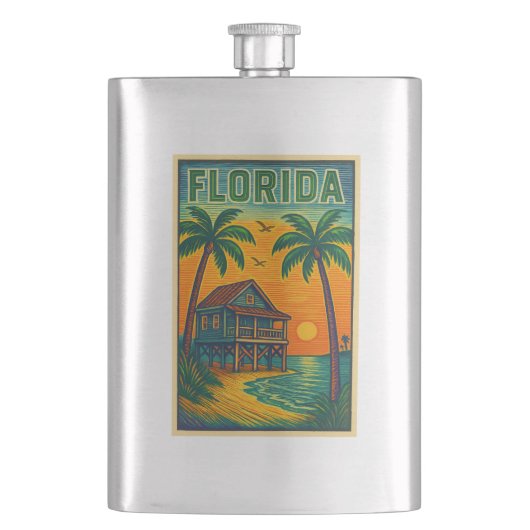 Florida Art Metal Flask Flacon (Voorkant)