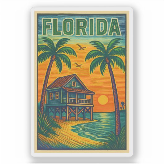 Florida Art Vinyl Sticker (Voorkant)