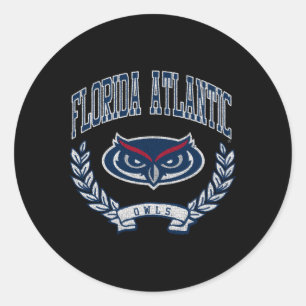 Florida Atlantic Uilen Overwinning Heather Grey Ronde Sticker