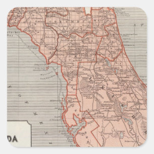 Florida Atlas Map Vierkante Sticker