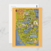 Florida-attractiekaart Briefkaart (Voorkant / Achterkant)