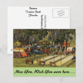 Florida, Bartow, Municipal Trailer Park Briefkaart (Voorkant / Achterkant)