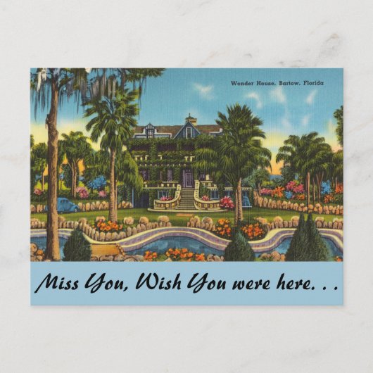 Florida, Bartow, Wonder House Briefkaart (Voorkant)