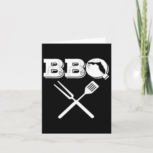Florida BBQ Grilling Dad Redding Sappig Vlees Rook Kaart (Voorkant)