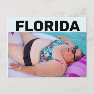 FLORIDA BBW BIG BIKINI GIRL OP BEACH Briefkaart
