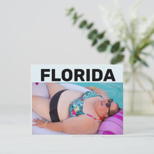 FLORIDA BBW BIG BIKINI GIRL OP BEACH Briefkaart (Staand voorkant)