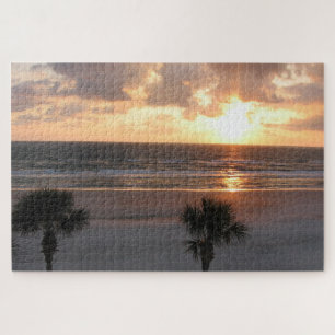 Florida Beach bij Sunrise Palm Trees Legpuzzel