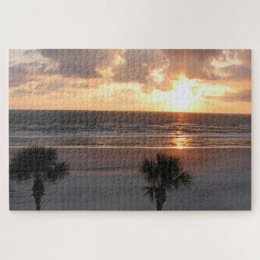Florida Beach bij Sunrise Palm Trees Legpuzzel (Horizontaal)