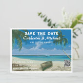 Florida Beach Bruiloft Reizen Poster Stijl QR Code Save The Date (Staand voorkant)