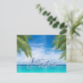 Florida Beach Bruiloft Save the Date Aankondigingskaart (Staand voorkant)