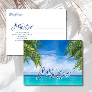 Florida Beach Bruiloft Save the Date  Aankondigingskaart