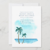Florida Beach Destination Wedding Invitation Kaart (Voorkant)