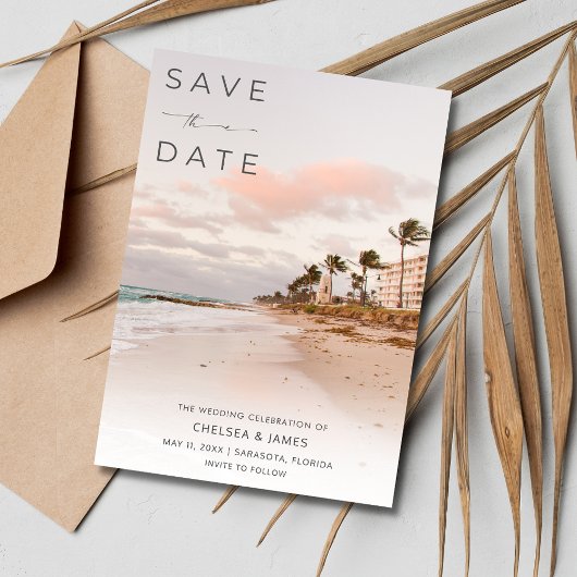 Florida Beach Destination Wedding Photo Save The Date