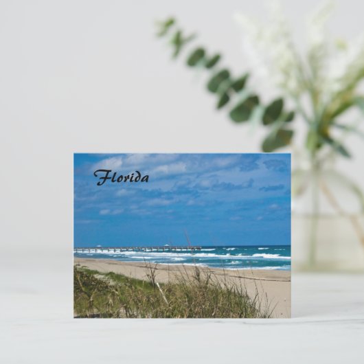 Florida Beach en Pier Briefkaart (Staand voorkant)