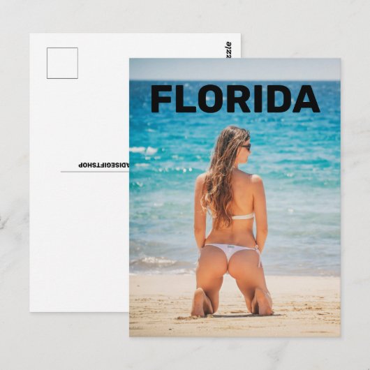 FLORIDA BEACH GIRL BIKINI-BRIEFKAARTEN BRIEFKAART (Voorkant / Achterkant)