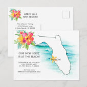 Florida Beach Home Nieuw Adres Aankondigingskaart (Voorkant / Achterkant)