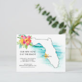 Florida Beach Home Nieuw Adres Aankondigingskaart (Staand voorkant)