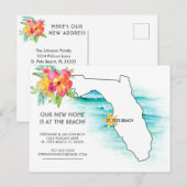 Florida Beach Home Nieuw Adres Aankondigingskaart (Voorkant / Achterkant)