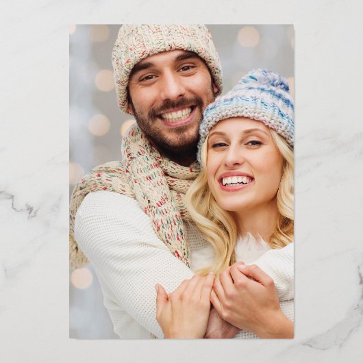 Florida Beach Kerst Waterverf gepersonaliseerd Folie Feestdagenkaart (Achterkant)