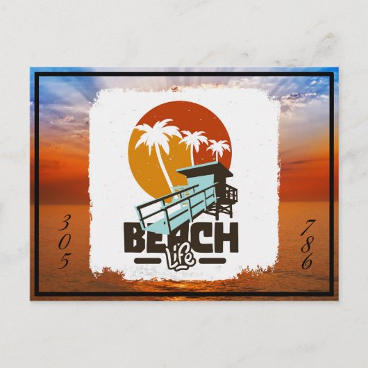 Florida Beach Life Postcard Feestdagenkaart (Voorkant)