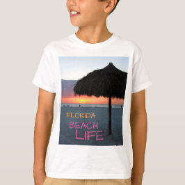 Florida Beach Life Sunset Palm Frond Paraplu T-shirt