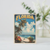 Florida Beach Ocean Palm Tree Travel Briefkaart (Staand voorkant)