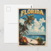 Florida Beach Ocean Palm Tree Travel Briefkaart (Voorkant / Achterkant)
