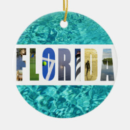 Florida Beach Ocean Travel Foto's Kerstmis Keramisch Ornament